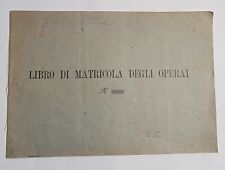 Libro di matricola degli operai - 1904 Camaiore Lucca