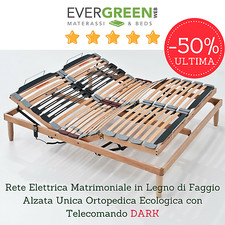 Rete Elettrica Motorizzata a Doghe per Materasso Matrimoniale in Legno 160x200