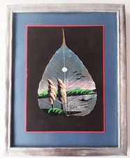 Dipinto su foglia raffigurante