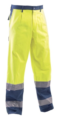 Pantaloni bicolore alta