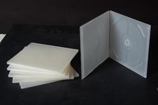 porta dvd - cd SINGOLO 6pz trasparente opalino/latte SLIM con copertina