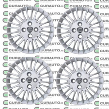 KIT SET 4 COPRICERCHI - COPPA RUOTA LANCIA YPSILON Y (843) ARGENTO - D14" NUOVO