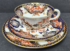 Royal Crown Derby Kings Trio di tazze da tè e piattini vintage con piatto perfetto