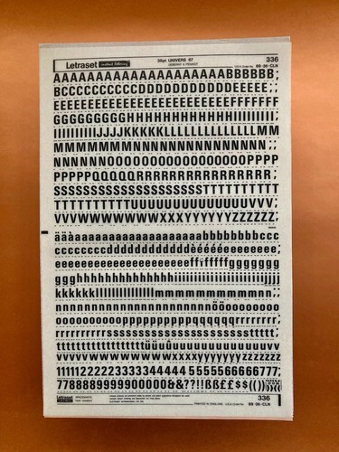 Letraset 336 univers - univers, 67