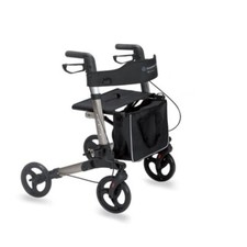 Girello per anziani pieghevole in alluminio con porta bastone interno/esterno