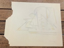 ATANASIO SOLDATI (ATTR.) DISEGNO ASTRATTO FIRMA SU FRAMMENTO DI FOGLIO