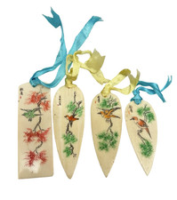 Set of 4 Antique Hand Painted