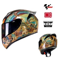 Casco Integrale Moto Japan Design Samurai Anime MotoGp Sportivo Certificato DOT