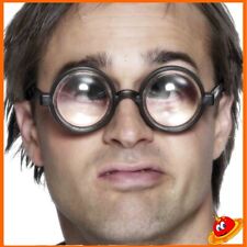 Occhiali neri con lenti spesse travestimento nerd o vecchia befana