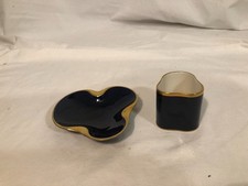 Set 2 Pezzi Porcellana Lindner Kueps Bavaria Echt Cobalt 157/4 Made In Germany