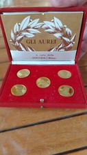 5 Medaglie Monete Oro Gli Aurei 25 Gr Oro Puro