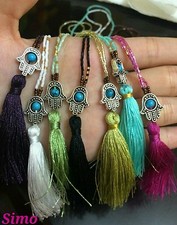 COLLANA DONNA LUNGA ETNICA MANO FATIMA ARGENTO NAPPINA BOHO ESTATE SCONTI BOHEMI