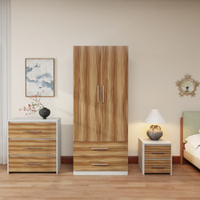 Armadio ante rovere - rovere, bianco