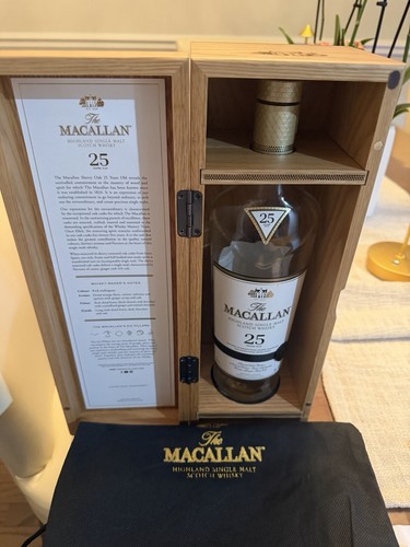 Macallan empty bottle - empty, wood