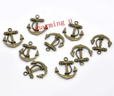 6pz charms ciondoli Ancora colore bronzo 23x18mm,lead,nickel free