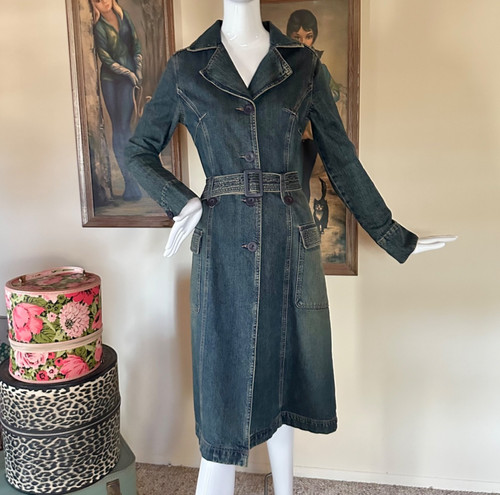 Trench cappotto denim - , vintage