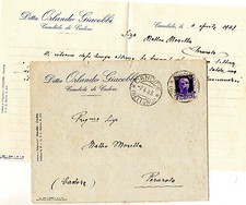 CANDIDE DI CADORE DITTA GIACOBBI BUSTA e CARTA INTESTATA  1943
