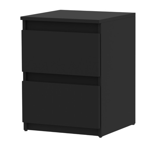 Comodino nero 40cm cassetti - nero,