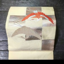 Kimono giapponese 420 ricamo a macchina Nagoya obi Tancho