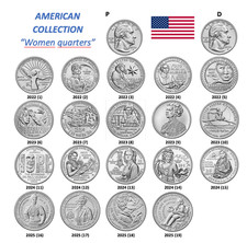 USA ?? COLLEZIONE QUARTINI FDC 38 MONETE "WOMEN QUARTERS" 2023-2025 P e D
