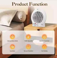 Stufa Elettrica Portatile 2000W Calore Intenso per Bagno e Casa,TERMOVENTILATORE