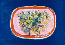 ALFREDO FABBRI (1926 - 2010) OPERA LITOGRAFIA Ritoccata a mano Firmata cm 28x40