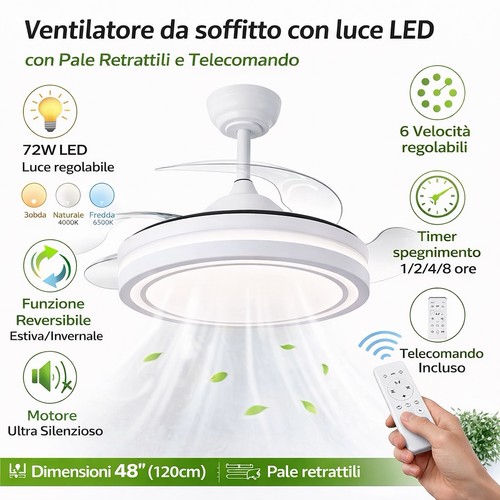 Ventilatore soffitto led - da,