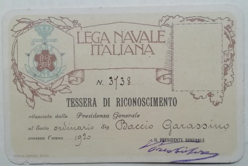 Tessera lega navale italiana - lega,