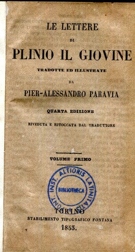 Lettere plinio giovane - di, il