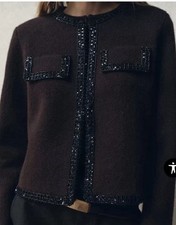 New-ZARA 100% Wool Beaded Knit