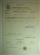 1896  ITALIA   Mandato di