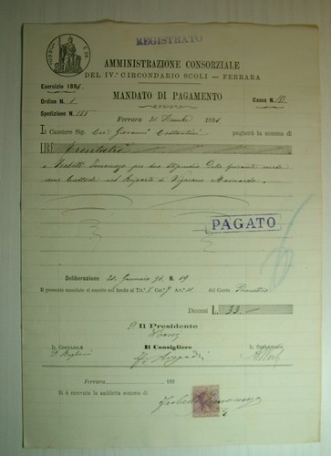 1896 italia mandato di - ,