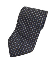 STEFANI cravatta 100%seta multicolore cucita a mano pois floreale A747