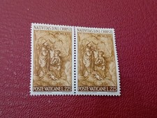 24 Nov 1966 Città del Vaticano Coppia Natale '66 La Grotta oro n 447 Lire 225 **