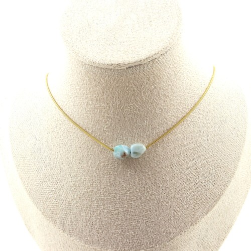 Collana perle pietra larimar - 2,