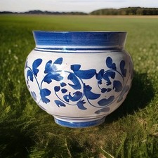Vaso portavaso (cache-pot) in ceramica di Caltagirone lavorato a mano