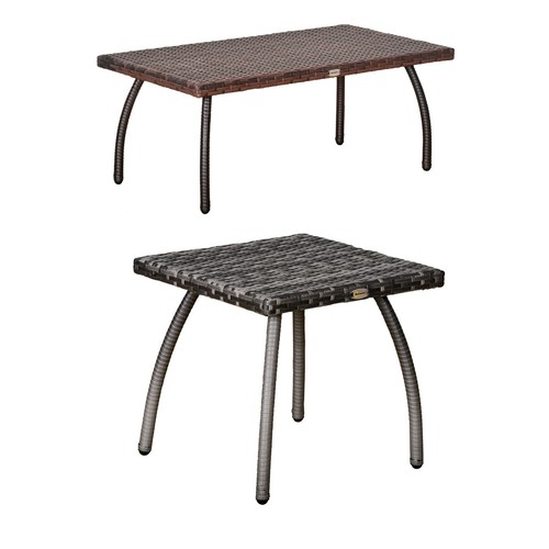 Outsunny tavolino rattan - tavolino,