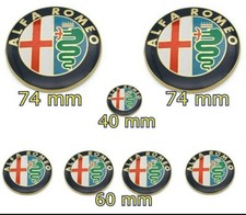 KIT FREGIO STEMMI LOGHI ALFA ROMEO 147 156 159 166 MITO GIULIETTA DORATO