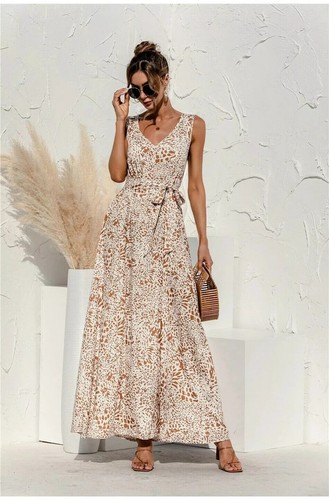 Elegante vestito abito beige