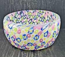 Murrina ciotola vetro millefiori tonda con murrine colorate h 6 x 12 ø