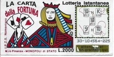 GRATTA E VINCI LA CARTA DELLA FORTUNA L-26 LOTTO 30 VINCENTE 3/10
