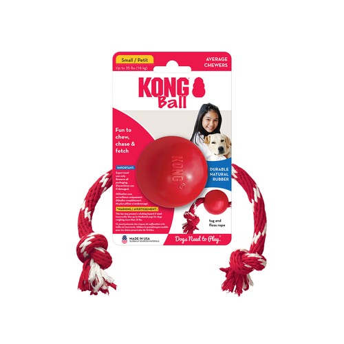 Kong palla gomma con corda - in,