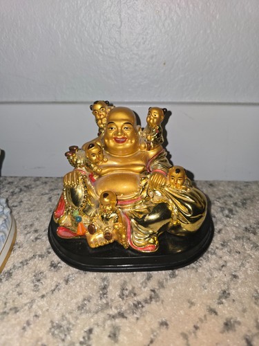Vintage gold laughing - vintage, buddha