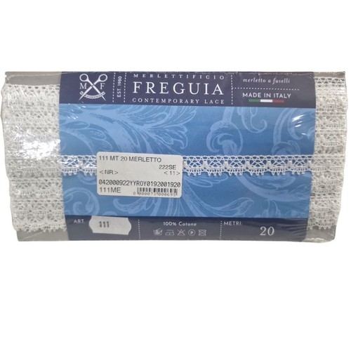 Merletto cotone 10m bianco