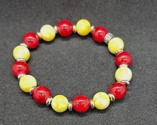 BRACCIALE BRACCIALETTO UNISEX ROMA CALCIO TIFO GIALLO ROSSO ELASTICO   (A1)