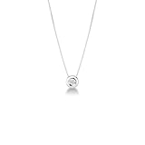 GV GIOIELLI DI VALENZA Collana da donna punto luce grande in oro bianco 18k con diamante, spedizione gratuita.