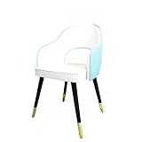 MLHDZ Poltrona e sedia da pranzo Mid Century in pelle PU con gambe zincate, sedia laterale imbottita per soggiorno, cucina (Milano)