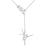 YFN Collana con ballerina, in argento Sterling con ciondolo a forma di ballerina, per donne e ragazze, regalo per figlia e nipote