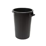 La zappa Bidone in PVC sovrapponibile senza coperchio per immondizia (75 lt - Ø 44 x h 63 cm, Nero)