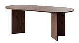 Selsey Tavolo da Pranzo Ovale 90 x 204 cm Ovo, Legno ingegnerizzato, Noce del Wisconsin, 204 cm